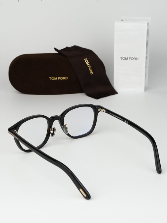 Tom Ford Women Eyeglasses Black Blue Block Square FT5858-D-B 001 NEW AUTHENTIC main image 4